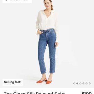 Everlane The Clean Silk Relaxed Shirt - Size 6